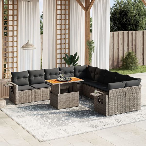 vidaXL Garden Sofa Set Gray