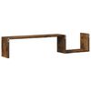 vidaXL Wall Shelf Set of 2 Smoked Oak Engineered Wood Large Wall Shelf