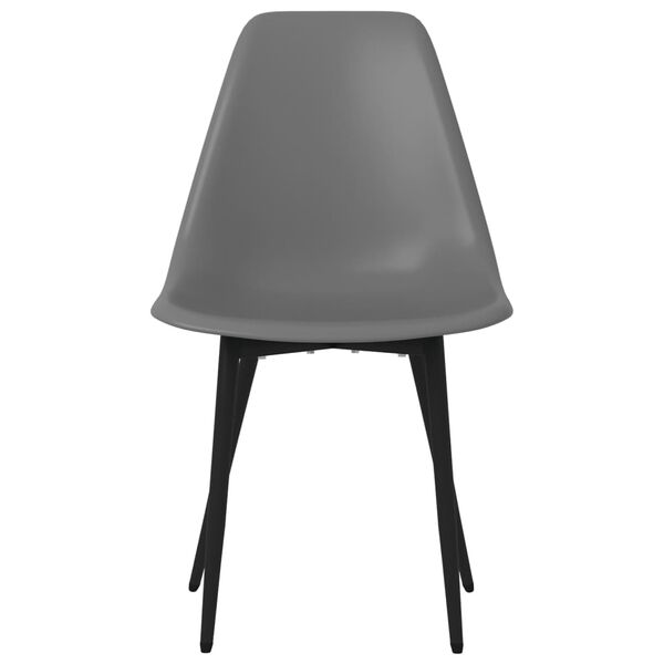 vidaXL Dining Chair Set of 6 Grey PP (polypropylene), powder-coated metal