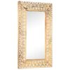vidaXL Mirror Natural wood Solid mango wood 31.5 x 19.7 in