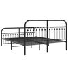 vidaXL Bed Frame Black Steel King Size Durable Bed Frame Rectangular