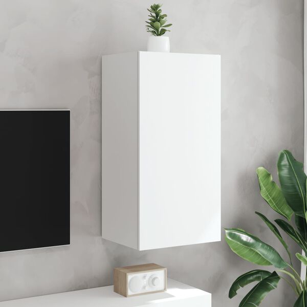 vidaXL TV Wall Cabinet White Engineered wood Medium Wall mounting