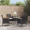 vidaXL Garden Bistro Set Black Poly rattan Medium Durable Bistro Set