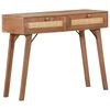 vidaXL Console Table Wheat finish Solid mango wood with natural cane