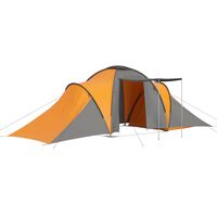 vidaXL Camping Tent 6 Persons Gray and Orange