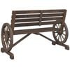 vidaXL Garden Bench Burnt wood look Solid fir wood 2-seater Durable