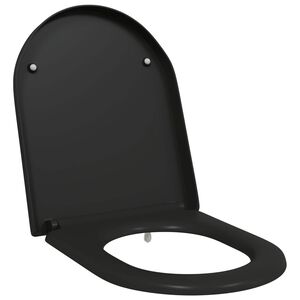 vidaXL Toilet Seat Black 18.19 x 14.17 x 1.69 in Duroplast