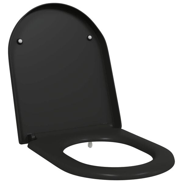 vidaXL Toilet Seat Black 18.19 x 14.17 x 1.69 in Duroplast