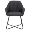 vidaXL Dining Chair Set of 6 Black Polyester and powder-coated steel