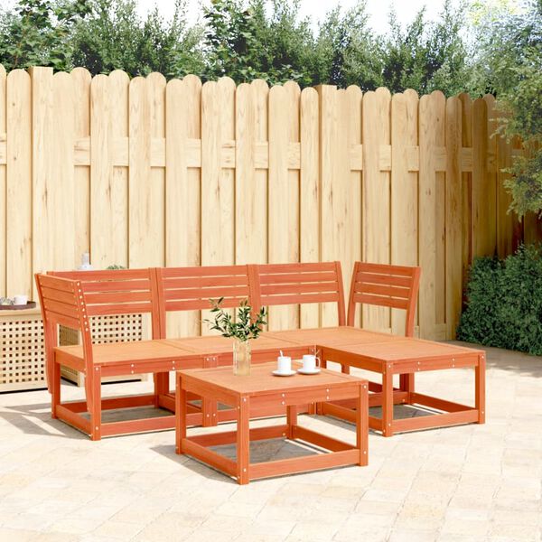 vidaXL Garden Lounge Set Wax Brown Solid Pine Wood Standard Modular