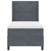 vidaXL Box Spring Bed with Mattress Dark Grey 39.37 x 78.74 in Velvet