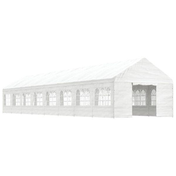 vidaXL Gazebo with Roof White 58.5'x13.4'x10.6' Polyethylene