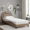 vidaXL Bed Frame "Viana" without Mattress Cappuccino 35.4"x74.8" Faux Leather