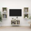 vidaXL TV Cabinet Set Sonoma Oak Engineered Wood Medium Wall Mounting