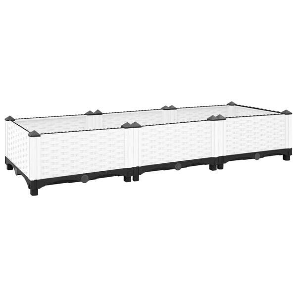 vidaXL Raised Bed White Polypropylene Large Sturdy Raised Bed