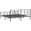 vidaXL Bed Frame Black Steel Double Bed Frame Rectangular Modern