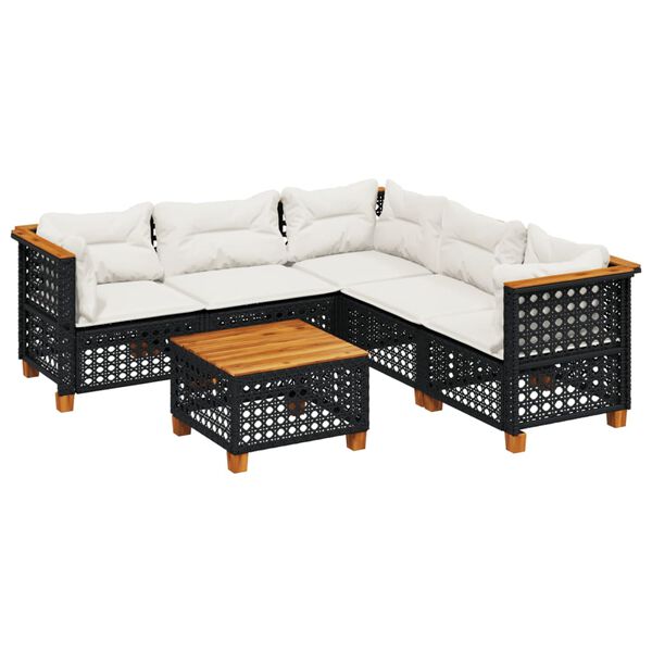 vidaXL Garden Sofa Set Black, Cream white