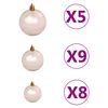 vidaXL Artificial Pre-lit Christmas Tree with Ball Set Gold 70.9" PET