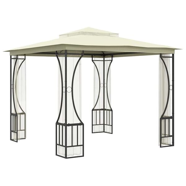 vidaXL Gazebo with with Nets 9.8'x9.8'x8.7' Cream