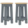 vidaXL Bar Stool Grey Solid Pine Wood with Honey Wax Finish Medium