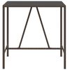vidaXL Bar Table with Glass Top Brown Poly Rattan