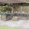vidaXL Garden Lounge Set Grey PE rattan Large Adjustable Armrests