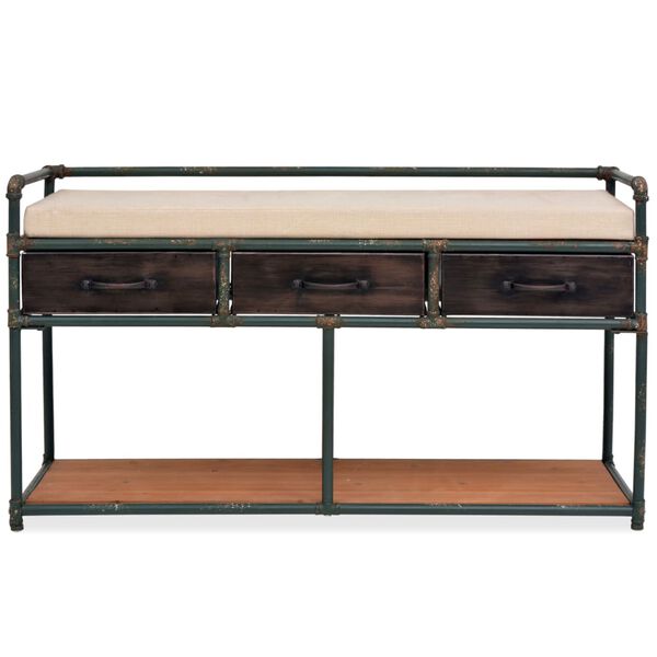 vidaXL Storage Bench Black, Brown, Cream