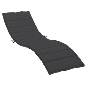 vidaXL Sun Lounger Cushion Black Oxford fabric, Foam fiber 78.7 x 27.6 in