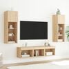 vidaXL TV Wall Unit Set of 5 Sonoma Oak Engineered Wood, Glass Medium