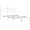 vidaXL Bed Frame White Steel 47.2x78.7 in Bed Frame Rectangular