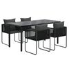 vidaXL Garden Dining Set Black PE Rattan Standard Durable