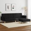 vidaXL Sofa Bed Black Polyester, Wood, Foam, Plastic 2-Seater