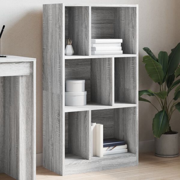 vidaXL Bookcase Grey sonoma Engineered wood Medium Bookcase