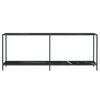vidaXL Console Table Black Tempered glass, Powder-coated steel Large