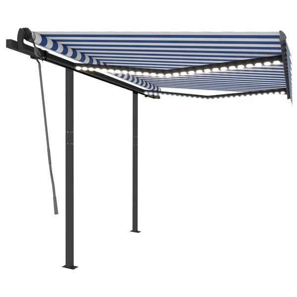 vidaXL Retractable Awning Blue and White