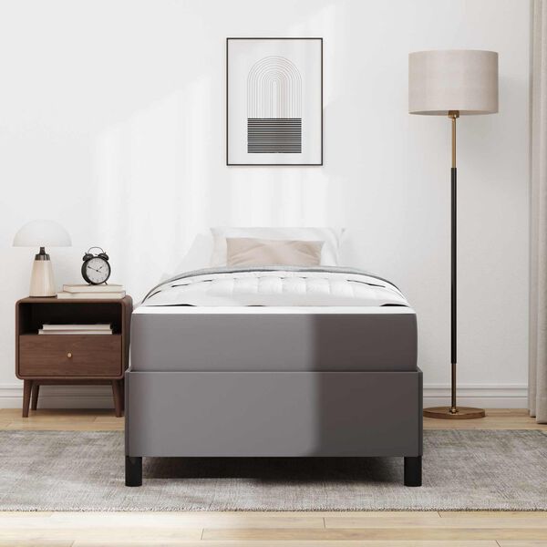 vidaXL Bed Frame with Mattress Grey 31.50 x 78.74 in Fabric