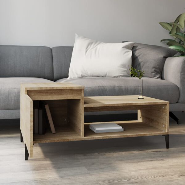 vidaXL Coffee Table Sonoma Oak Engineered wood, Metal Medium