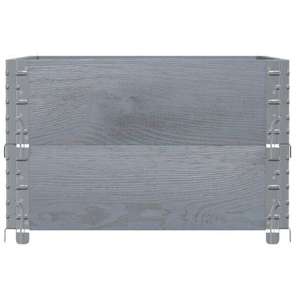 vidaXL Pallet Collars 2 pcs Grey 31.5x23.6" Solid Wood Pine