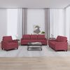 vidaXL Sofa Set Wine Red Polyester, Metal, Plywood, Foam Large Sofa Set
