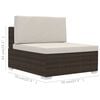 vidaXL Patio Sofa Set Set of 4 Brown and Cream White
