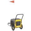 vidaXL Pet Bike Trailer Yellow and Grey 49.21 x 20.87 x 21.26 in