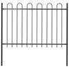 vidaXL Garden Fence with Hoop Top Steel 71.3"x47.2" Black