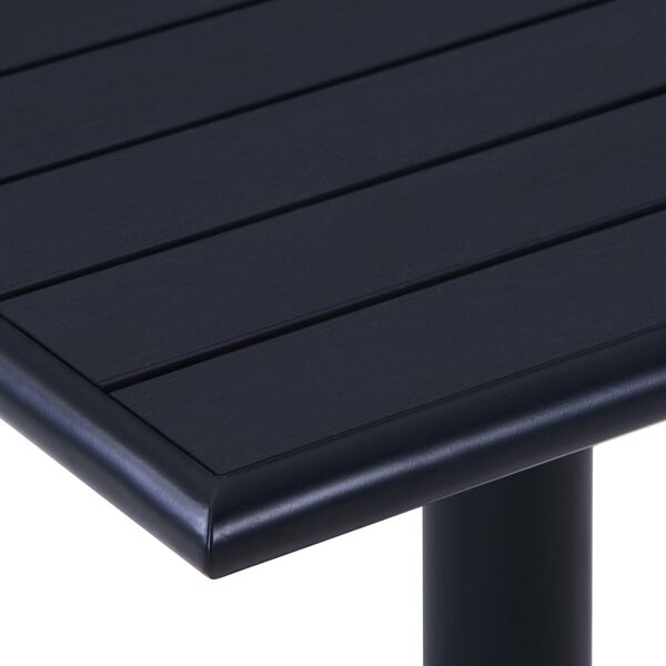 vidaXL Garden Table Black Metal, plastic wood 23.6 x 23.6 Durable