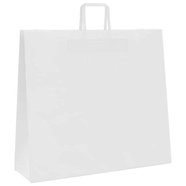 vidaXL Paper Bags 50 pcs with Handles White 54x15x49 cm