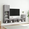 vidaXL TV Wall Unit Grey sonoma Engineered wood, glass Large
