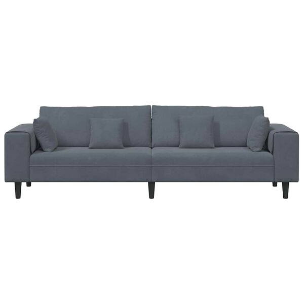 vidaXL Sofa with Cushion Dark Grey 98.43 x 30.31 x 29.92 in Velvet