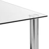 vidaXL Side Table Transparent Tempered Glass, Stainless Steel Compact