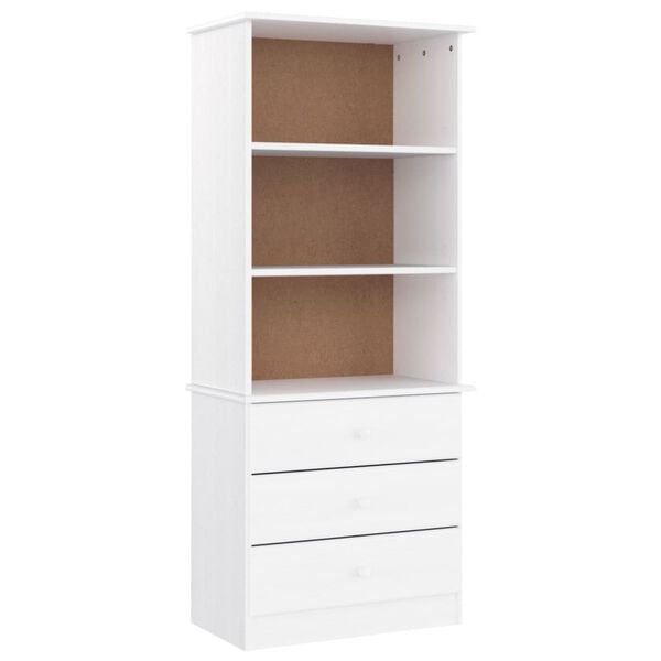 vidaXL Bookcase White Solid pine wood Tall Bookcase Rectangular