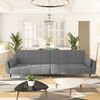 vidaXL Sofa Bed Light Grey Velvet (100% polyester), wood, metal 2-seater