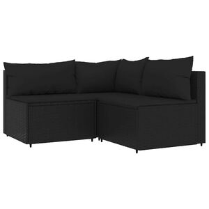 vidaXL Patio Lounge Set Black